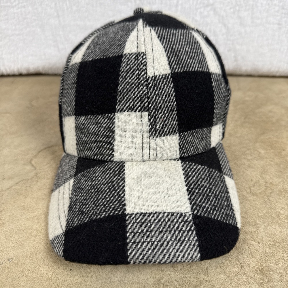 DO EVERYTHING IN LOVE Plaid Hat Womens Black Flannel Lumberjack Adjustable Cap